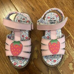 Jojo Maman Bebe Leather Strawberry Sandal